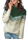 Dokotoo Womens Color Block Sweaters Long Sleeve Crewneck Pullover Knit Jumper Tops